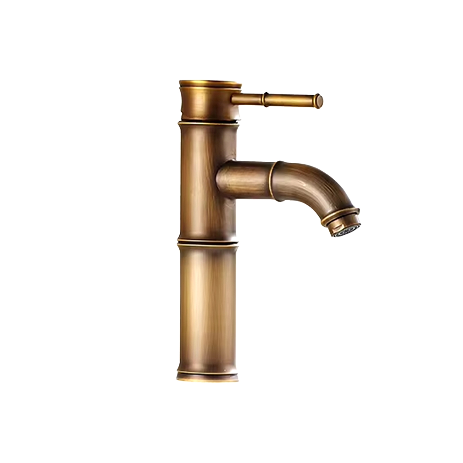BathSelect Quimper Antique Brass 208mm with Curved Spout Faucet With Hot & Cold Mixer