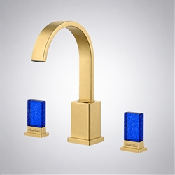 BathSelect Opal brushed gold crystal handle bathroom faucet