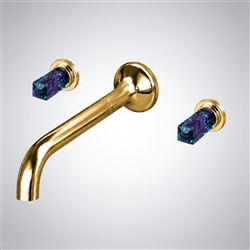 BathSelect Celeste gold wall mounted crystal handle faucet
