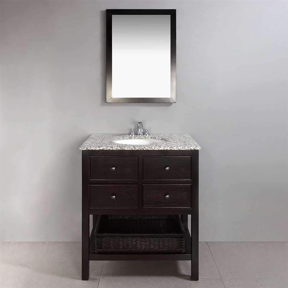 30 inch Bath Vanity with DappLED Grey Granite Top (BS31VDG)