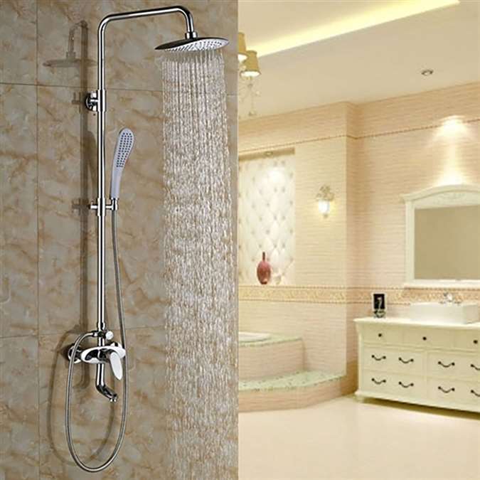 Featuring Genoa Square Bathroom Shower Set With Rainfall Shower