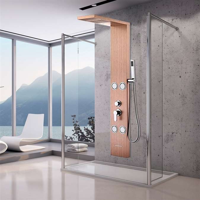 Designer shower panels and sets