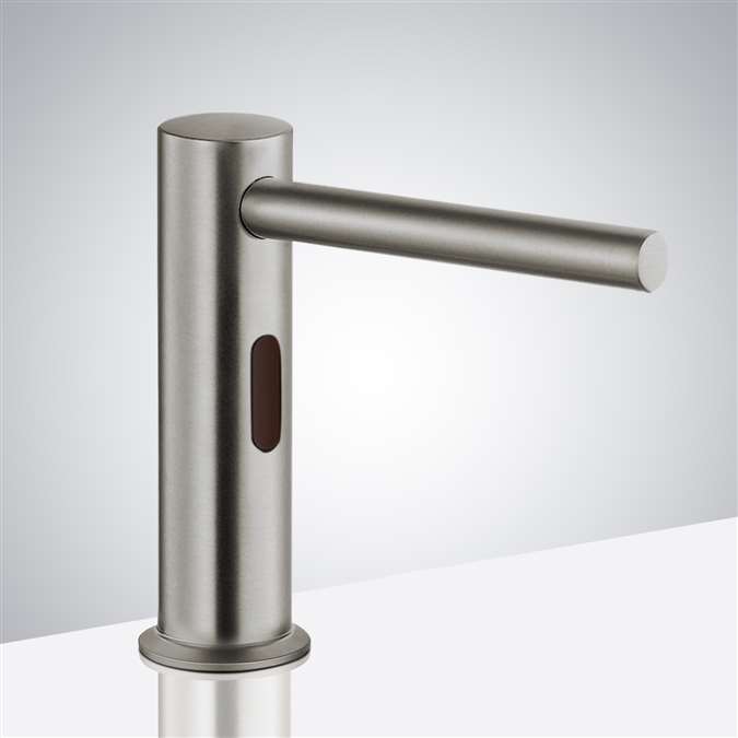 Boston Deck Mount Commercial Automatic Soap Dispenser In Brushed Nickel Finish