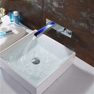 Belem Hospitality Chrome Finish LED Wall Mount Bathroom Sink Faucet