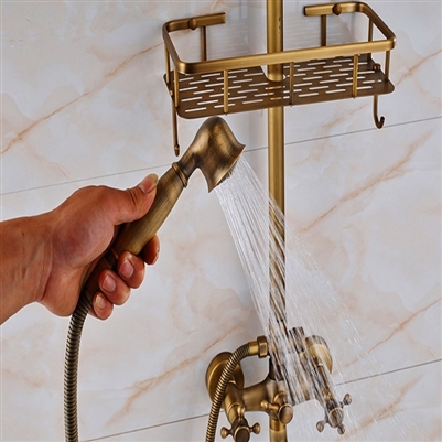BathSelect Antique Style Shower-Head 8" With Faucet & Had Shower