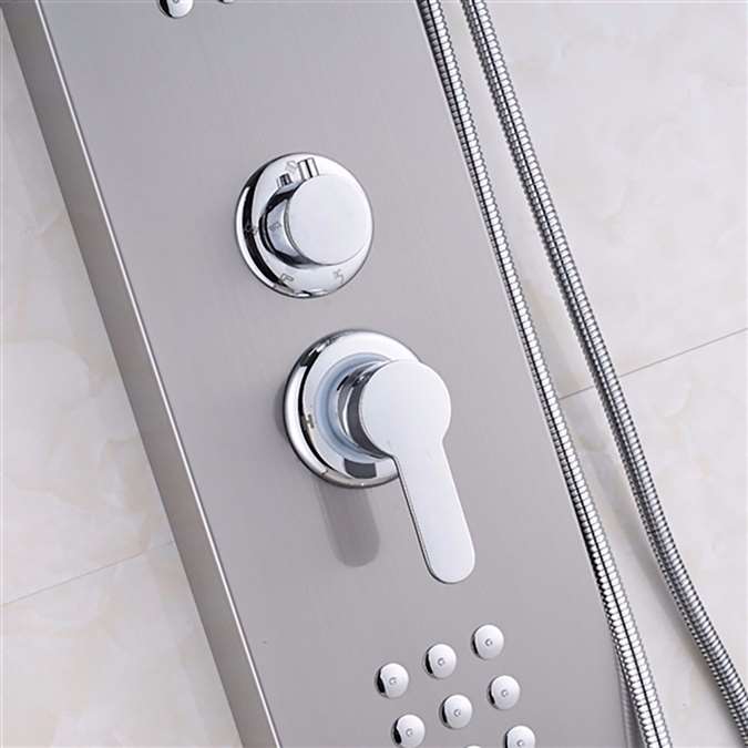 BathSelect Brushed Nickel Multi Function Shower Panel Stainless Steel