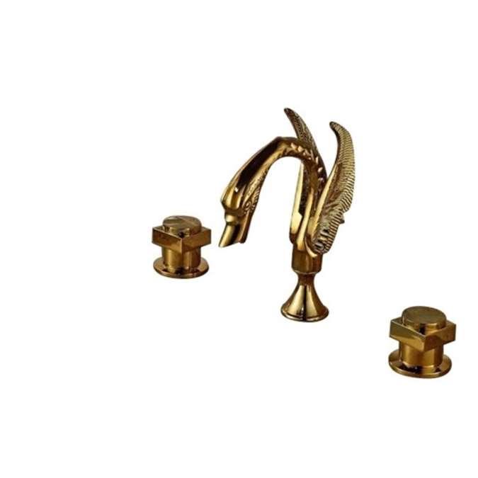 BathSelect Dragon Gold Finish 8" Deck Mount Faucet