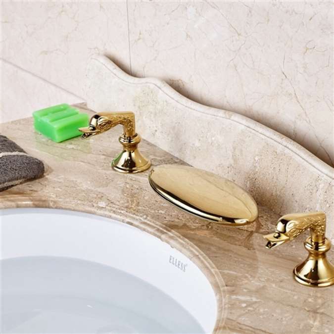 Bathselect Dual Handle Gold Finish Bathroom Faucet
