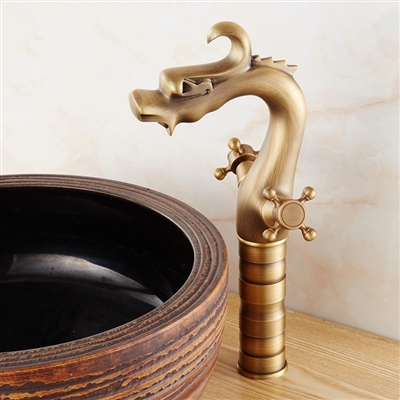 BathSelect Dragon Shape Dual Handle Sink Faucet