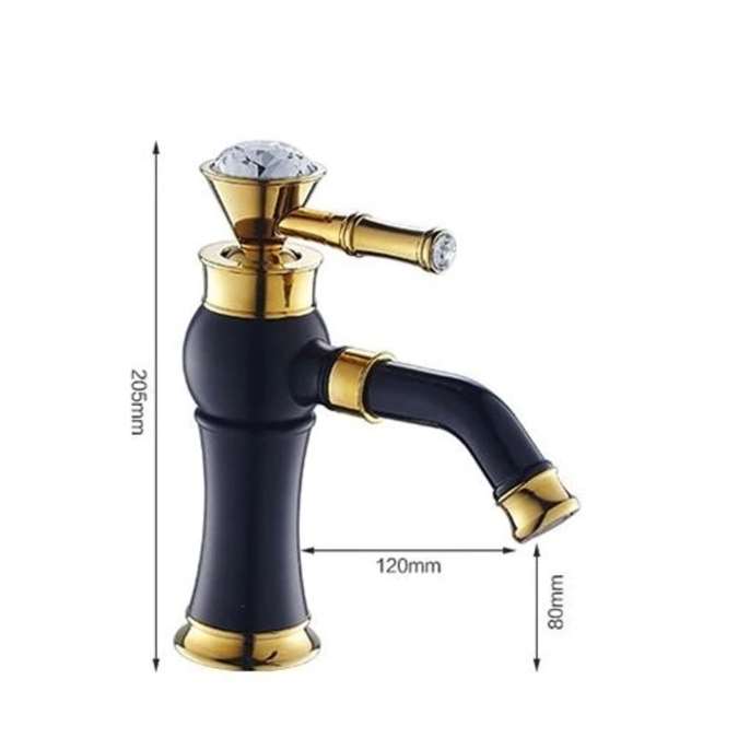 BathSelect Queen Gold Crown Black Deck Mount Faucet