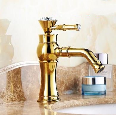 BathSelect Queen Gold Crown Gold Deck Mount Faucet
