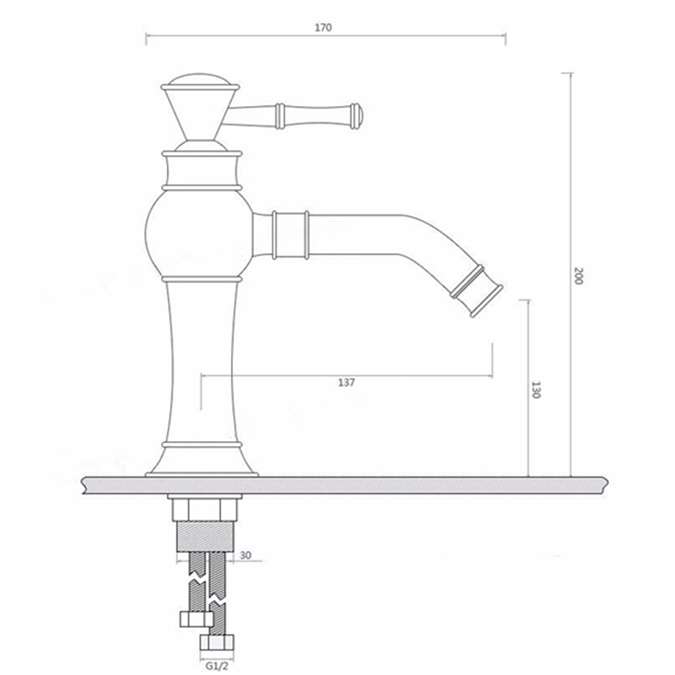 BathSelect King Gold Crown Black Deck Mount Sink Faucet