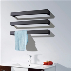 BathSelect Stainless Steel 3 bar Wall Mount Electric Towel Warmer With Polished Switch In Dark Oil Rubbed Bronze Finish