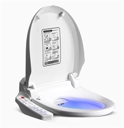 BathSelect Intelligent Toilet Seat In Pure White Finish With Electronic Bidet And Panel Control