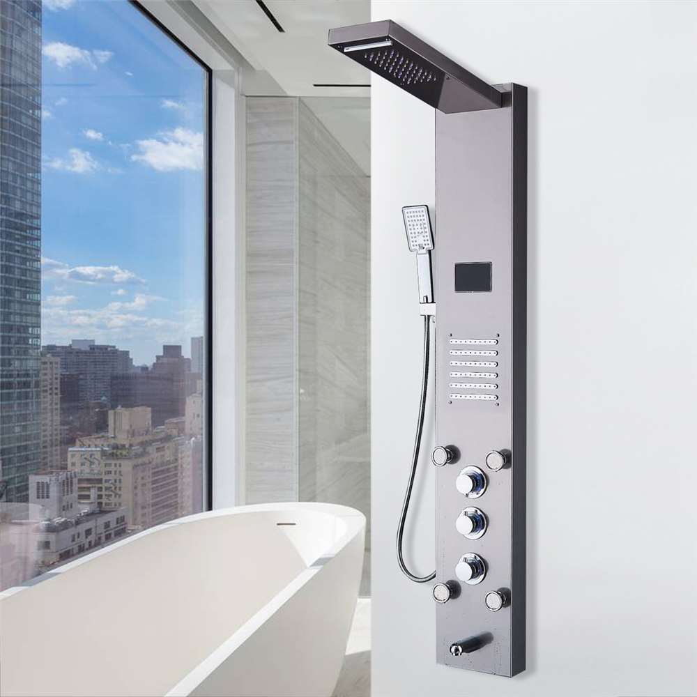 Amazing LED Rain Waterfall Shower Panel with Massage Jet & Shower Head (BSFSLN-A805)