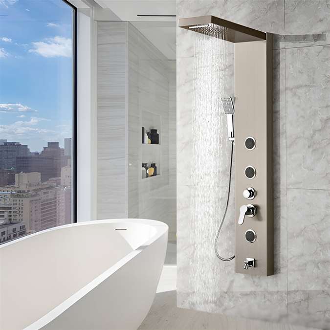 contemporary-massage-shower-panel-with-brushed-nic