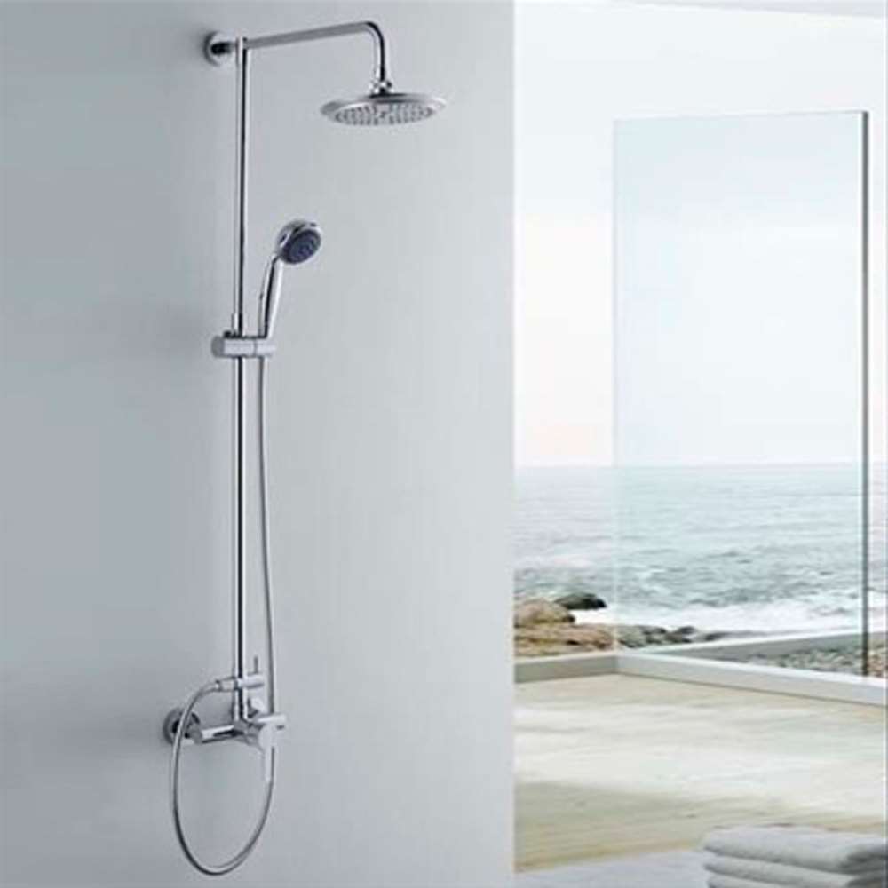 Adela Wall Mount Round Shower Set in Chrome Finish (BSS8119)