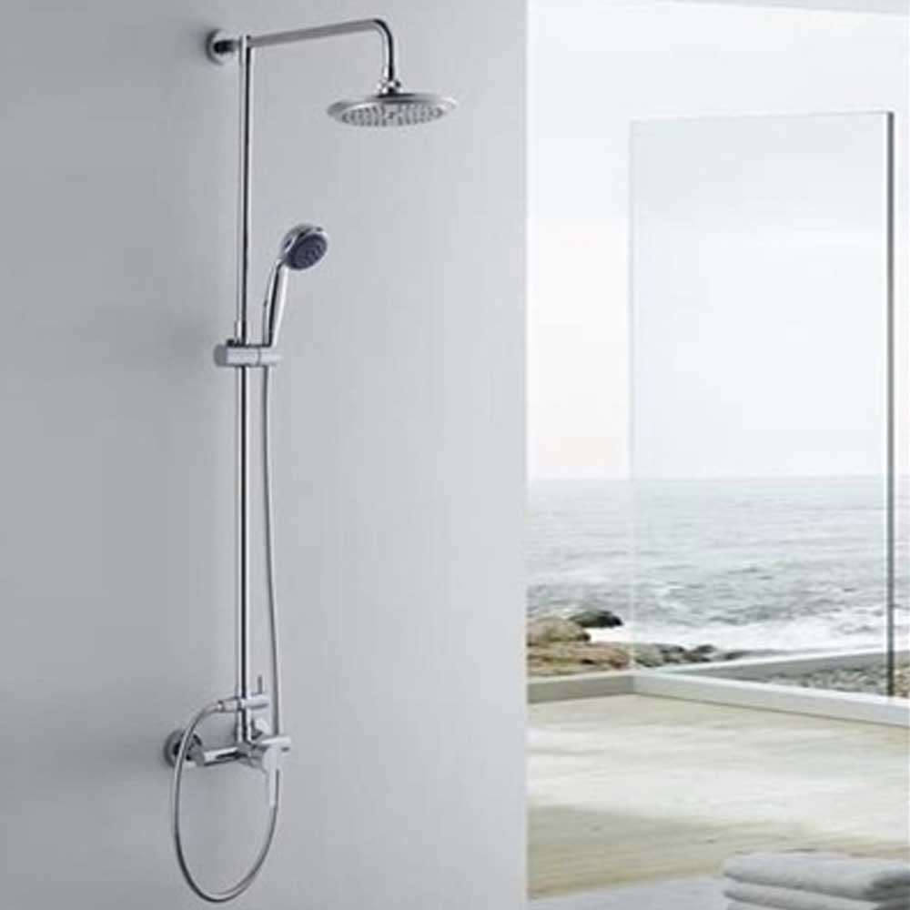 Adela Wall Mount Round Shower Set in Chrome Finish (BSS8119DP)