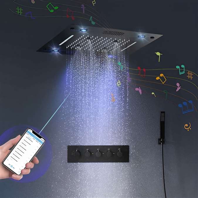 Discover Our Hotel Trialo Solid Brass Ceiling Mount Led Shower System ...