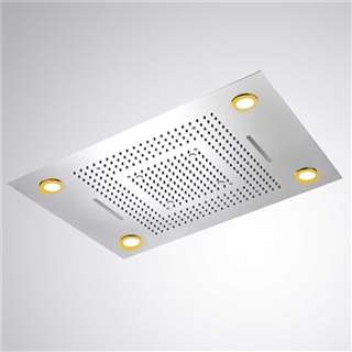 Hospitality Trialo Chrome Finish Solid Brass Recessed Color Changing Water Powered LED Shower Head