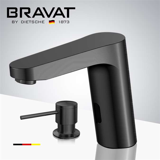 BathSelect Dark Oil Rubbed Bronze Infrared Automatic Electronic Commercial Faucet with Manual Soap Dispenser