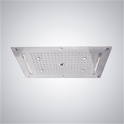Hospitality Style Recessed Color Changing Water Powered 28" x 16" LED Shower Head in Chrome Finish
