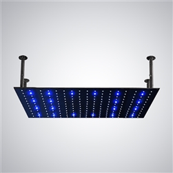 Hospitality BathSelect 20" by 40" Dark Oil Rubbed Bronze/ Matte Black Square Color Changing LED Rain Shower Head