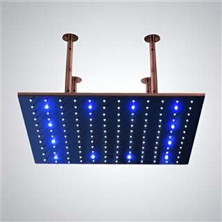 Hospitality Milan Juno 24" Light Oil Rubbed Bronze Square Color Changing LED Rain Shower Head