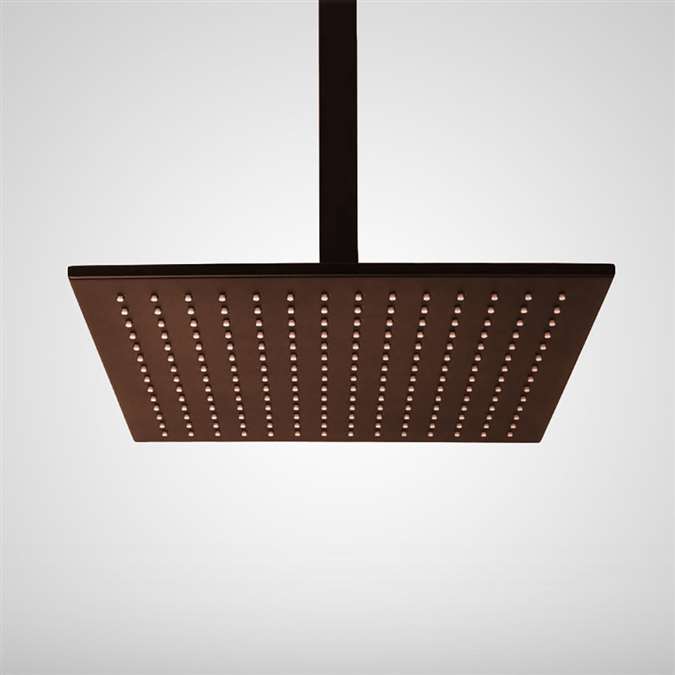 8" Light Oil Rubbed Bronze Square Color Changing Led Rain Shower Head ...