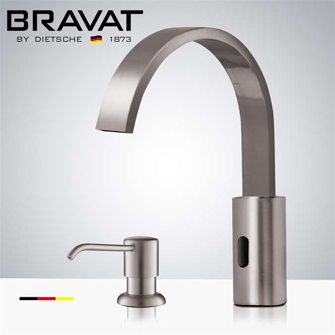 BathSelect Bravat Brushed Nickel Commercial Automatic Motion Sensor Faucet