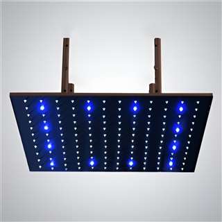 Hospitality Fontana Brushed Bronze shower head Sqaure Color Changing LED Rain Shower Head