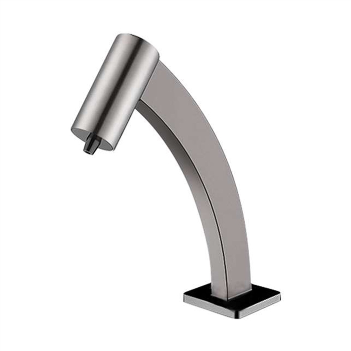 BathSelect Brushed Nickel Hand Sanitizer Automatic Soap Dispenser - Deck Mounted Commercial