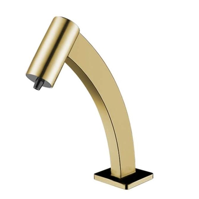 BathSelect Brushed Gold Hand Sanitizer Automatic Soap Dispenser - Deck Mounted Commercial