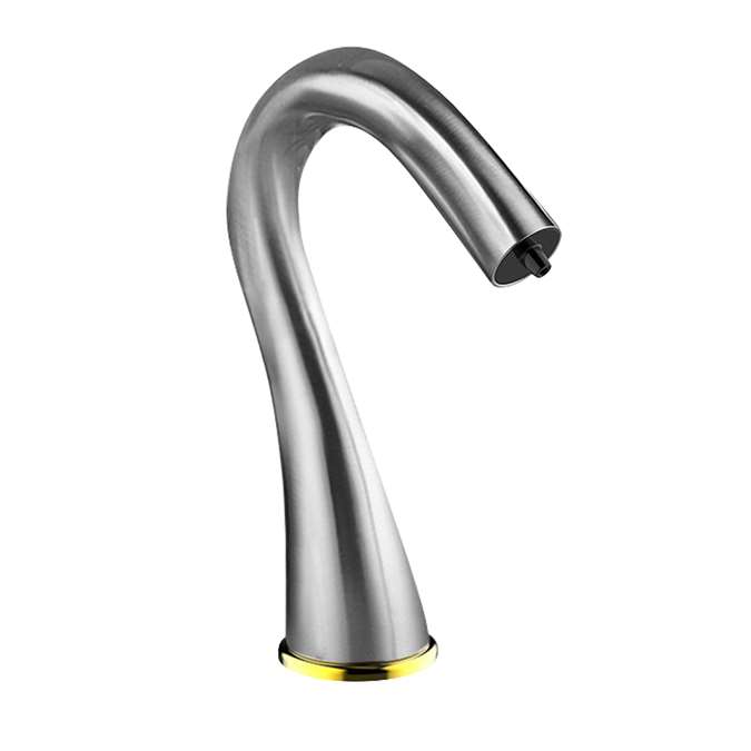 BathSelect Brushed Nickel Hand Sanitizer Automatic Soap Dispenser - Deck Mounted Commercial