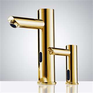 BathSelect Solo Gold Automatic Commercial Sensor Faucet and Soap Dispenser