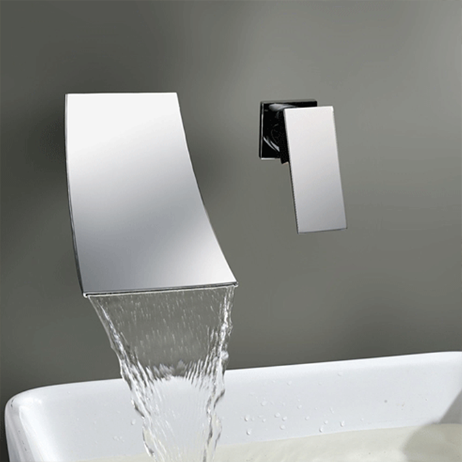 BathSelect BST6104MT chrome wall mount waterfall bathtub faucet