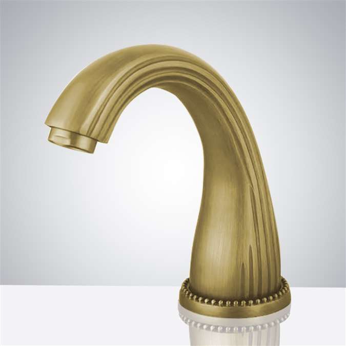 BathSelect Brushed Gold Brass Commercial Hands-Free Motion Sensor Faucet