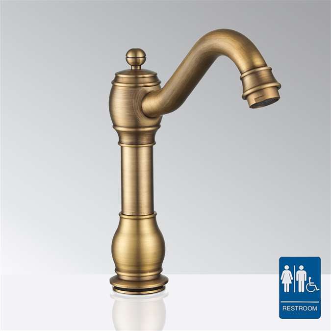 BathSelect The Queen Gold Brass Commercial Motion Sensor Faucet