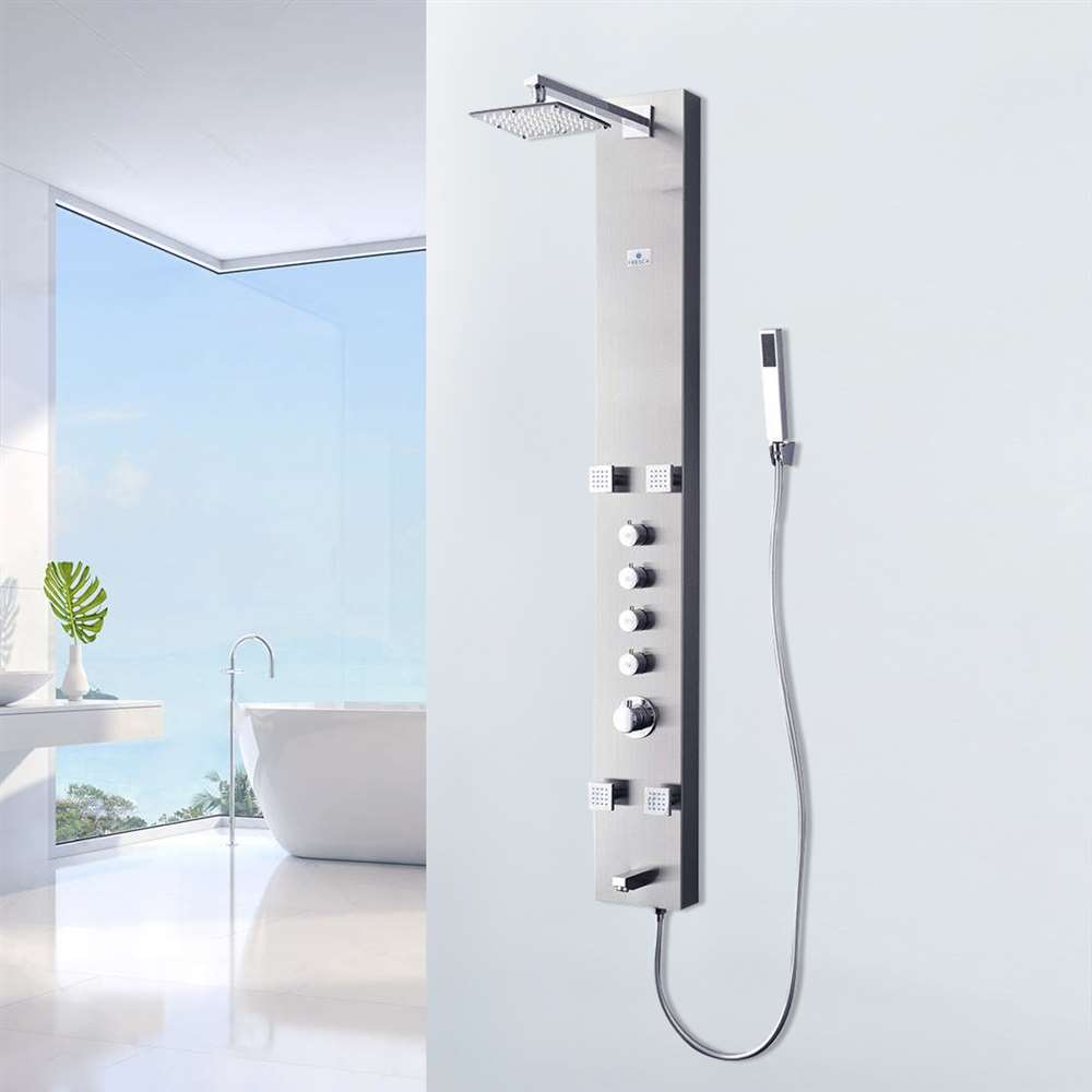 4-Jet Shower Panel System in Brushed Silver (BST618)