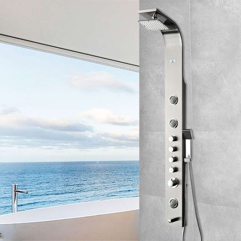 3-Jet Shower Panel System in Brushed Silver (BST626)