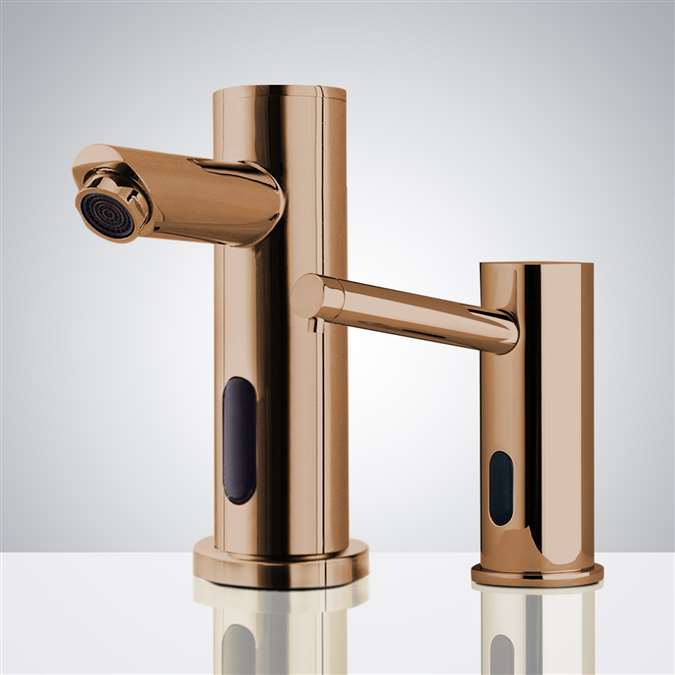 BathSelect Rose Gold Dual Sensor Faucet And Soap Dispenser