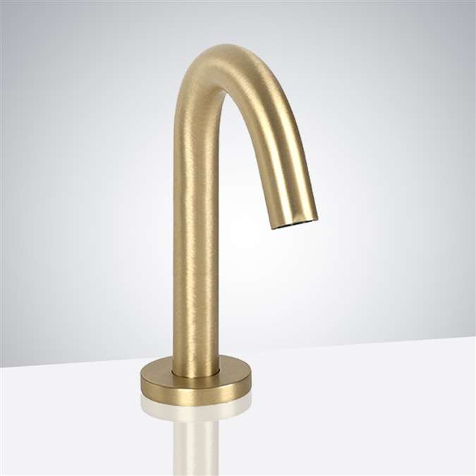 BathSelect Carpi Brushed Gold Goose Neck Commercial Sensor Faucet