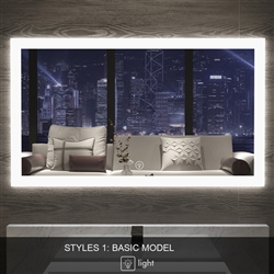 Smart Bathroom Mirror With Intelligent Touch Control And Rectangular Frosted Strip Revit Families 