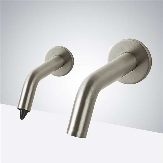BathSelect Sierra Satin Nickel Commercial Sensor Faucet and Soap Dispenser