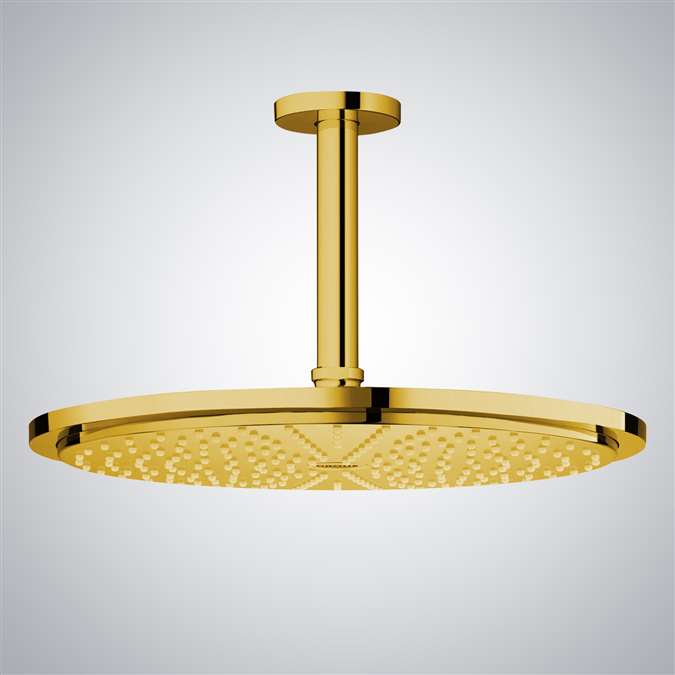 Gold Tone Round Color Changing LED Rain Shower Head