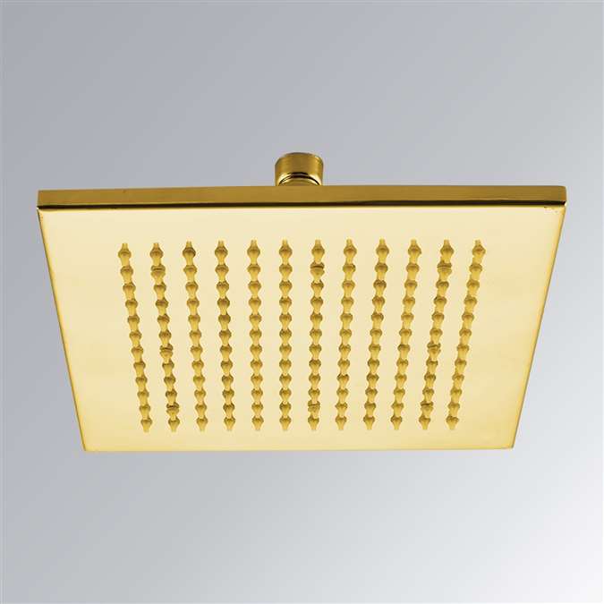 16" Gold Tone Square Color Changing LED Rain Shower Head