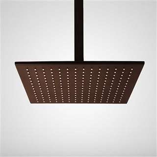 Hospitality Showerhead BathSelect 16" Light Oil Rubbed Bronze Square Color Changing LED Rain Shower Head