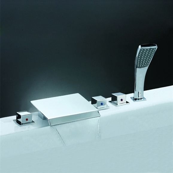BathSelect BSY-8006-F1 coordinated contemporary chrome bathtub faucet