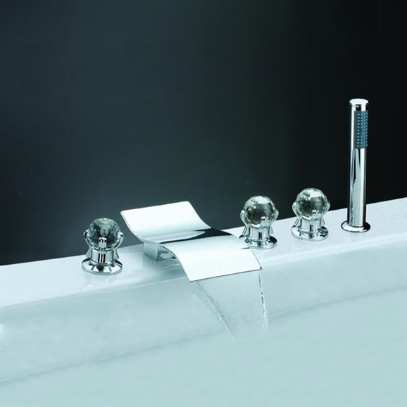 BathSelect BSY-8015 Lano chrome tub filler with hand shower