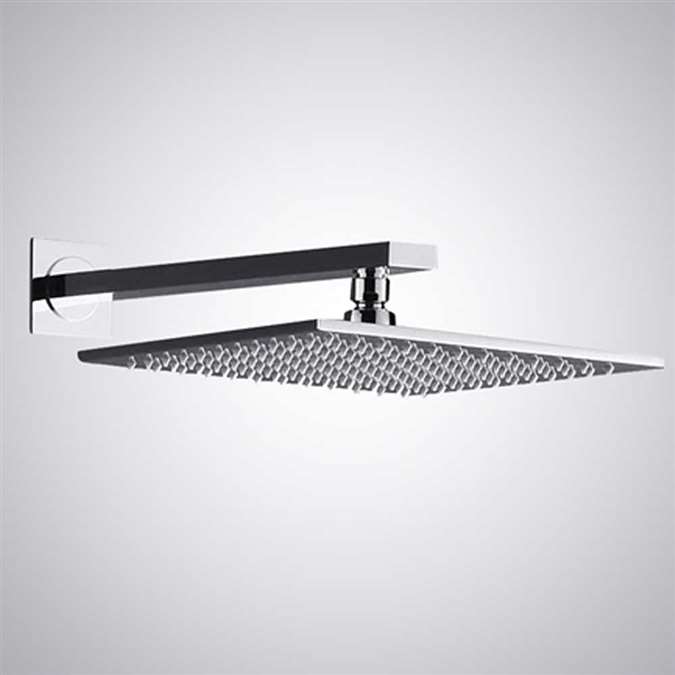 Hotel 16" Brushed Stainless Steel LED Rain Shower Head | BathSelect